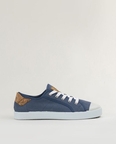 Sustainable cotton and hemp blue sneakers for women and men HASH BLUE