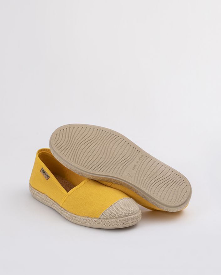 Women's yellow espadrille shoes with naturals and recycled materials CABUYA YELLOW