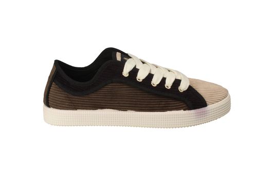 Sneakers mujer y hombre pana combinada colores TEIDE NEGRO
