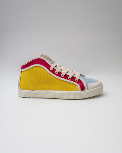 Zapatillas altas de algodón reciclado de mujer GIRASOL LARGE MULTICOLOR