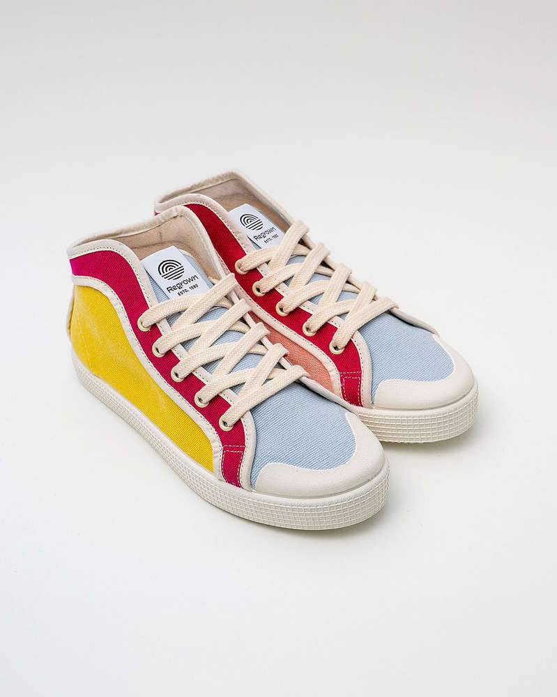 Zapatillas altas de algodón reciclado de mujer GIRASOL LARGE MULTICOLOR
